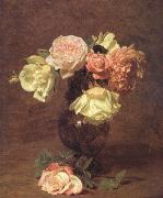 Henri Fantin-Latour White and Pink Roses (nn03) Sweden oil painting artist